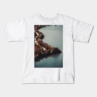 Blurry Sunset Road Lake Kids T-Shirt